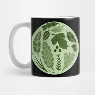 Monochromatic Botany Leaves Mug